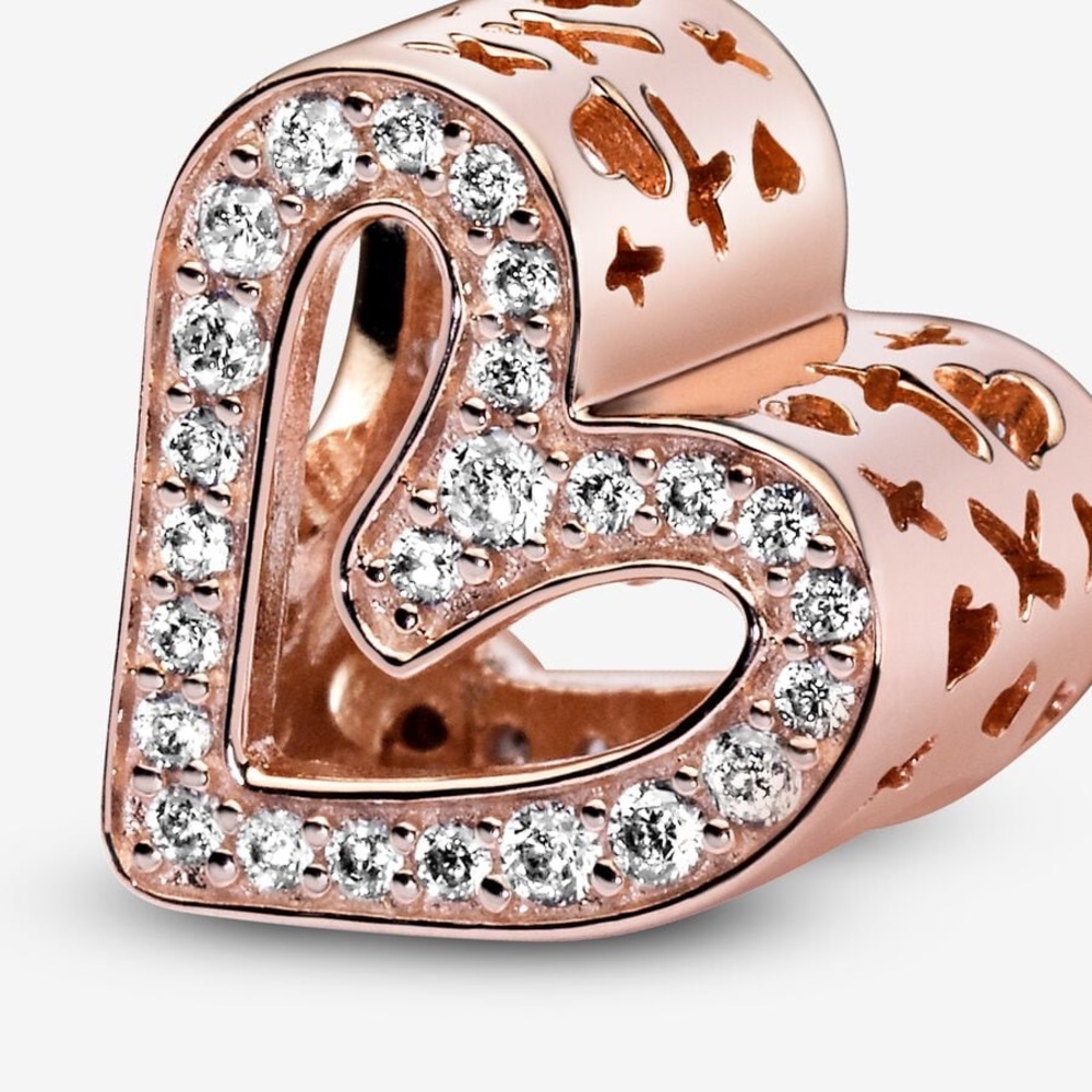 🐘🐘 14K Rose Gold Plated Sterling Silver Freehand Heart Charm - Picture 7 of 12